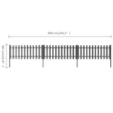 Staket med stolpar 3 st WPC 600x60 cm