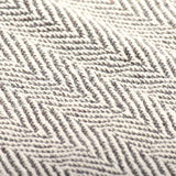 Filt bomull fiskbensmönster 220x250 cm grå