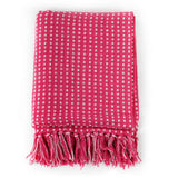 Filt bomull fyrkanter 125x150 cm rosa
