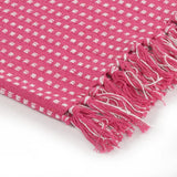 Filt bomull fyrkanter 125x150 cm rosa