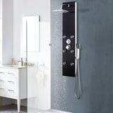 Duschpanel glas 25x44,6x130 cm svart