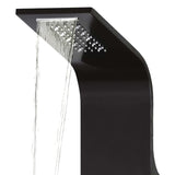 Duschpanel aluminium 20x44x130 cm svart