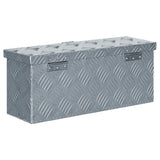 Förvaringslåda aluminium 48,5x14x20 cm silver