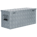 Förvaringslåda aluminium 80x30x35 cm silver