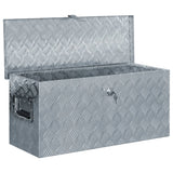 Förvaringslåda aluminium 80x30x35 cm silver