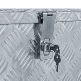 Förvaringslåda aluminium 80x30x35 cm silver