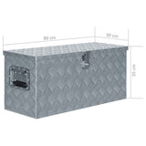 Förvaringslåda aluminium 80x30x35 cm silver