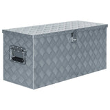 Förvaringslåda aluminium 90,5x35x40 cm silver