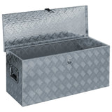 Förvaringslåda aluminium 90,5x35x40 cm silver