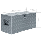 Förvaringslåda aluminium 90,5x35x40 cm silver