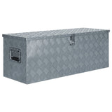 Förvaringslåda aluminium 110,5x38,5x40 cm silver