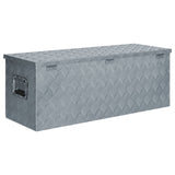Förvaringslåda aluminium 110,5x38,5x40 cm silver