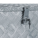Förvaringslåda aluminium 110,5x38,5x40 cm silver