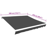 Markisduk antracit 300x250 cm