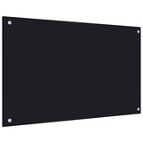 Stänkskydd svart 80x50 cm härdat glas