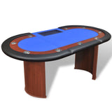 Pokerbord för 10 spelare med dealerplats blå