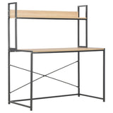 Datorbord svart och ek 120x60x138 cm