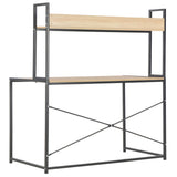 Datorbord svart och ek 120x60x138 cm