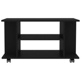 Tv-bänk med hjul svart 80x40x45 cm konstruerat trä