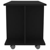 Tv-bänk med hjul svart 80x40x45 cm konstruerat trä
