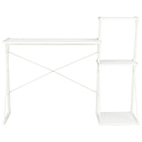 Skrivbord med hylla vit 116x50x93 cm