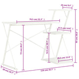 Skrivbord med hylla vit 116x50x93 cm
