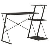 Skrivbord med hylla svart 116x50x93 cm