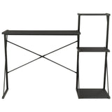 Skrivbord med hylla svart 116x50x93 cm