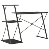 Skrivbord med hylla svart 116x50x93 cm