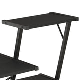 Skrivbord med hylla svart 116x50x93 cm