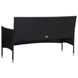 Loungegrupp med dynor 5 delar konstrotting svart