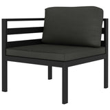 Hörnsits till modulsoffa 1 st med dynor aluminium antracit