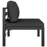 Mittensits till modulsoffa med dynor aluminium antracit