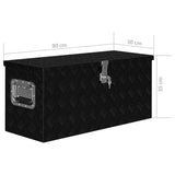 Förvaringslåda aluminium 80x30x35 cm svart