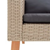 Loungegrupp för trädgården med dynor 3 delar konstrotting beige
