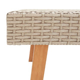 Loungegrupp för trädgården med dynor 3 delar konstrotting beige
