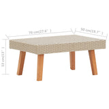 Loungegrupp för trädgården med dynor 3 delar konstrotting beige