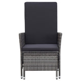 Loungegrupp för trädgården med dynor 2 delar konstrotting grå