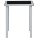 Trädgårdsbord svart och silver 41x41x45 cm stål och glas