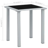Trädgårdsbord svart och silver 41x41x45 cm stål och glas