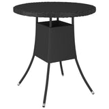 Trädgårdsbord svart 70x70x73 cm konstrotting