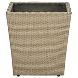 Tebord beige 41,5x41,5x44 cm konstrotting och härdat glas