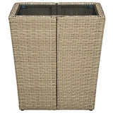 Tebord beige 41,5x41,5x44 cm konstrotting och härdat glas