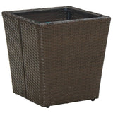 Tebord brun 41,5x41,5x44 cm konstrotting och härdat glas