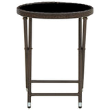 Soffbord brun 60 cm konstrotting och härdat glas