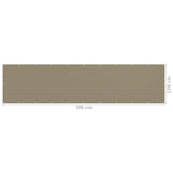 Balkongskärm taupe 120x500 cm HDPE
