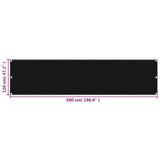 Balkongskärm svart 120x500 cm HDPE