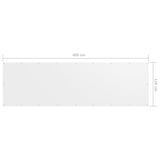 Balkongskärm vit 120x400 cm oxfordtyg