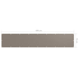 Balkongskärm taupe 75x400 cm oxfordtyg