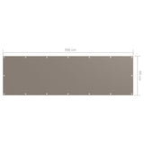 Balkongskärm taupe 90x300 cm oxfordtyg